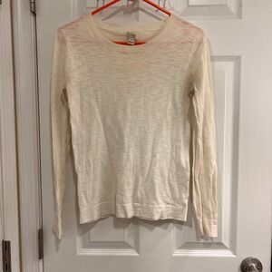 J Crew Cream Lightweight Knit Long Sleeve Sweater